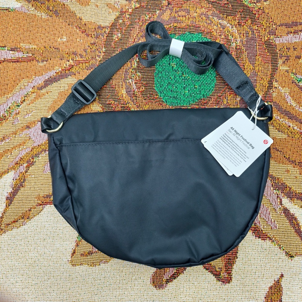 Lululemon All Night Festival Bag 5L - Black Gold Hardware Travel Crossbody - Picture 2 of 7